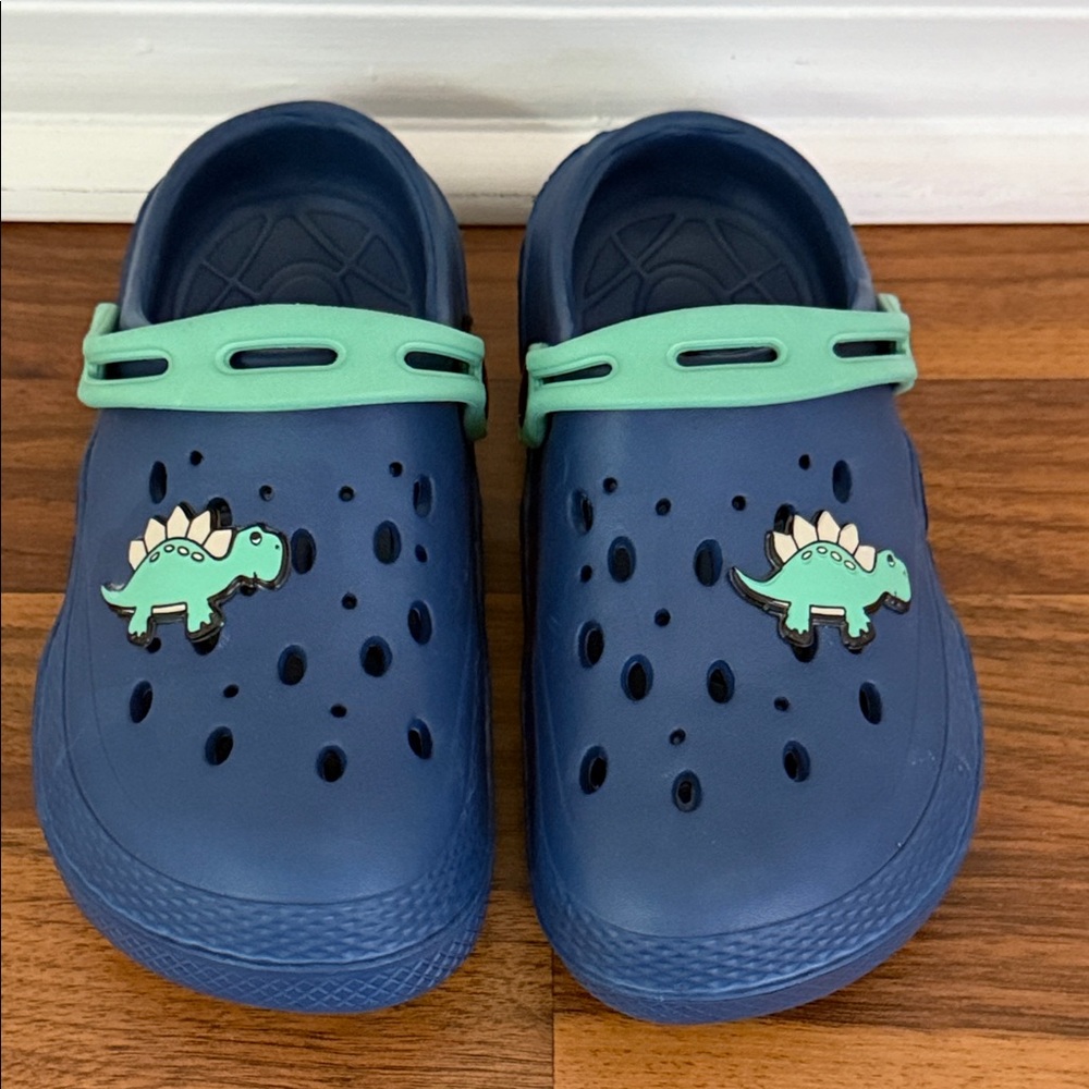 Kids Blue Dinosaur Clogs Size 13/1
